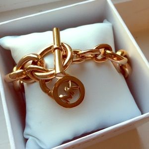 Rose Gold Michael Kors Lock Link Bracelet